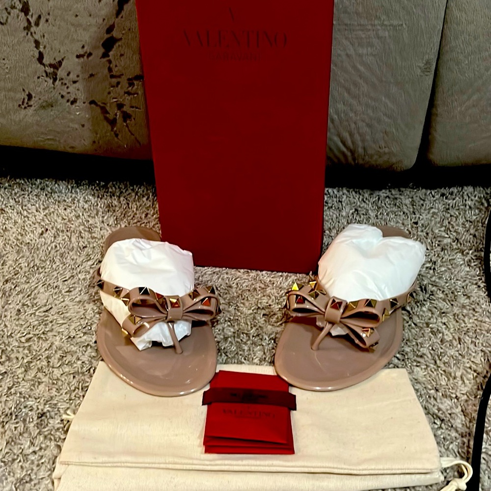 Rockstud PVC Flat Thong Sandal